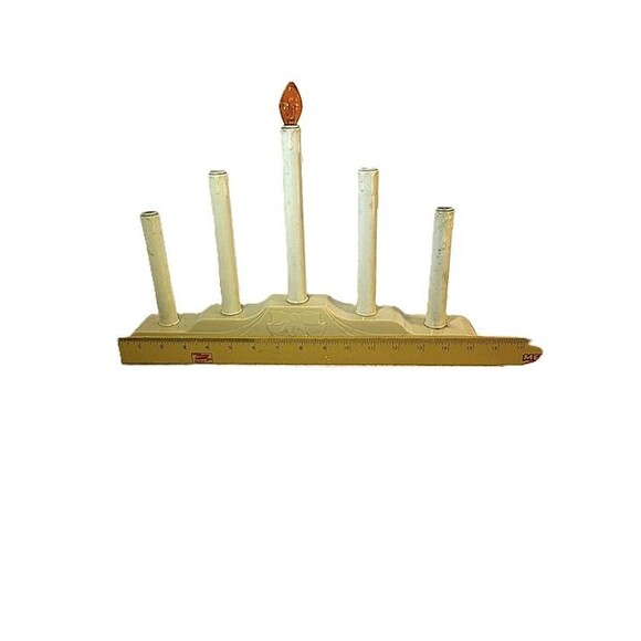 Vintage Royalite 5 Light Candolier Christmas Window Decoration w/ Box – Tested - Picture 4 of 4